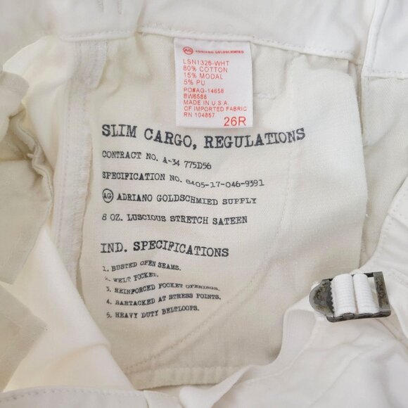 Adriano Goldschmied Supply White Skinny Cargo Pants Women's Size 26 - Picture 4 of 6